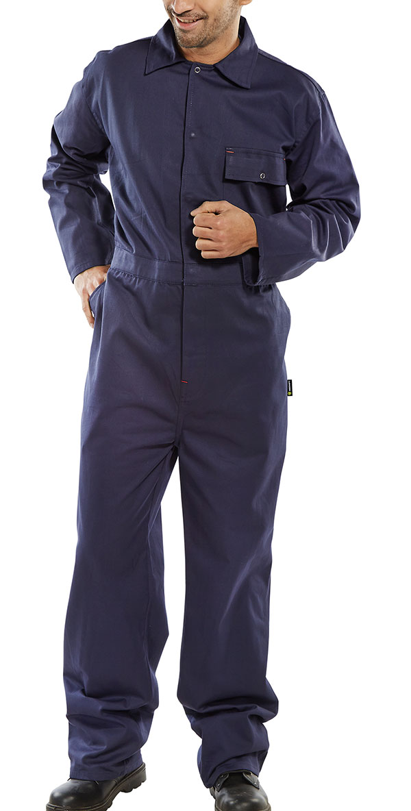 Polycotton Coverall, Navy, Size 3XL