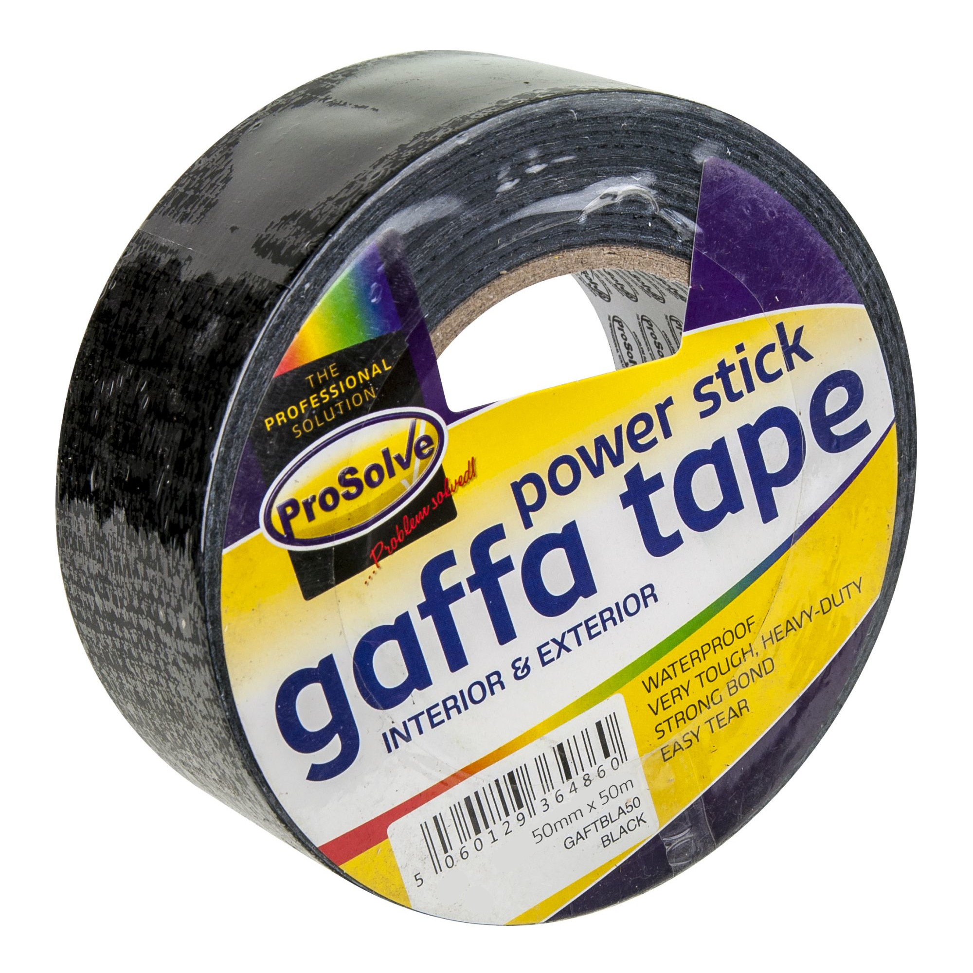 Gaffa Tape, Black, 50m x 50mm.