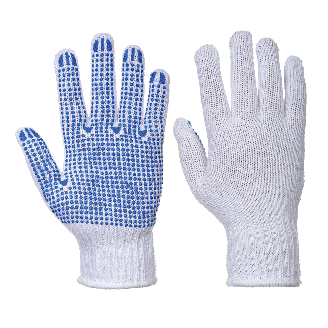 Classic Polka Dot Glove White/blue Size L - 12 Pack