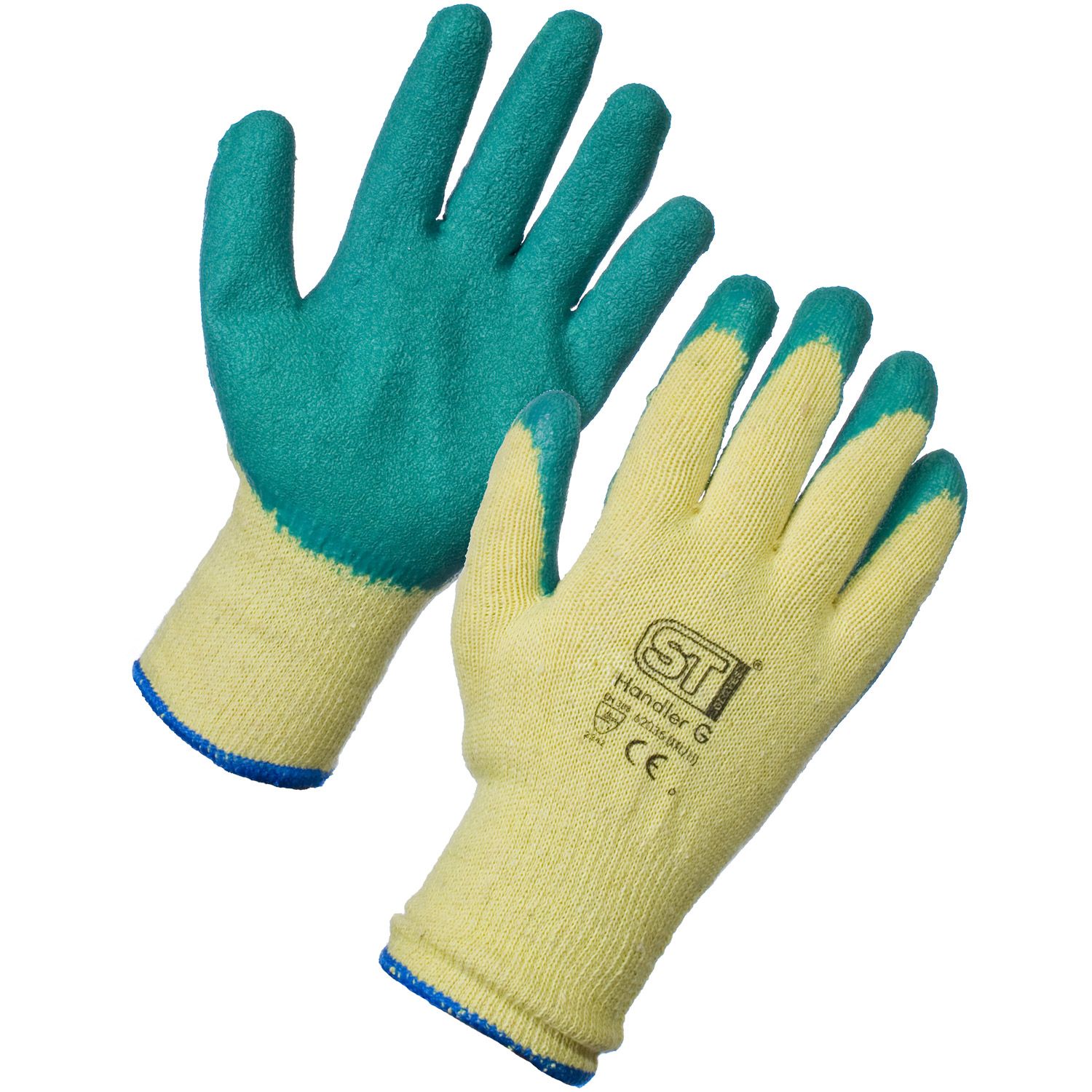 General Handler glove Latex coated (Green) - L - 12 Pack