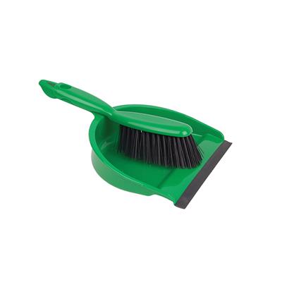 Dustpan & Hand Brush, Stiff, Green