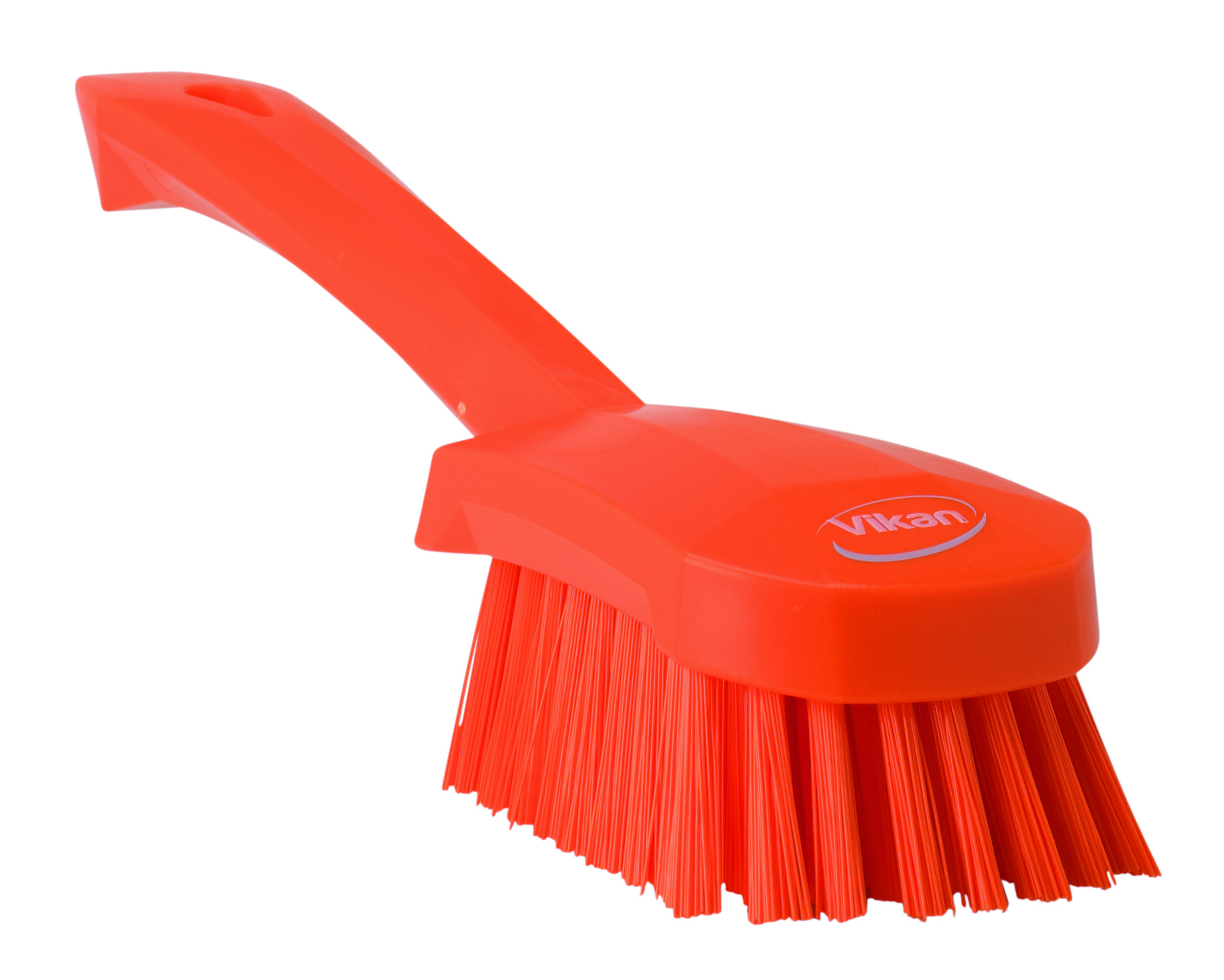 Vikan Washing Brush with Short Handle, 270mm, Hard - Orange
