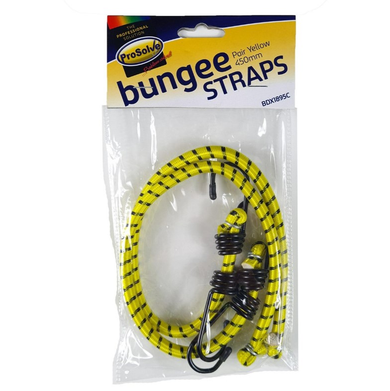 450mm Bungee Strap, Yellow (Twin Pack)