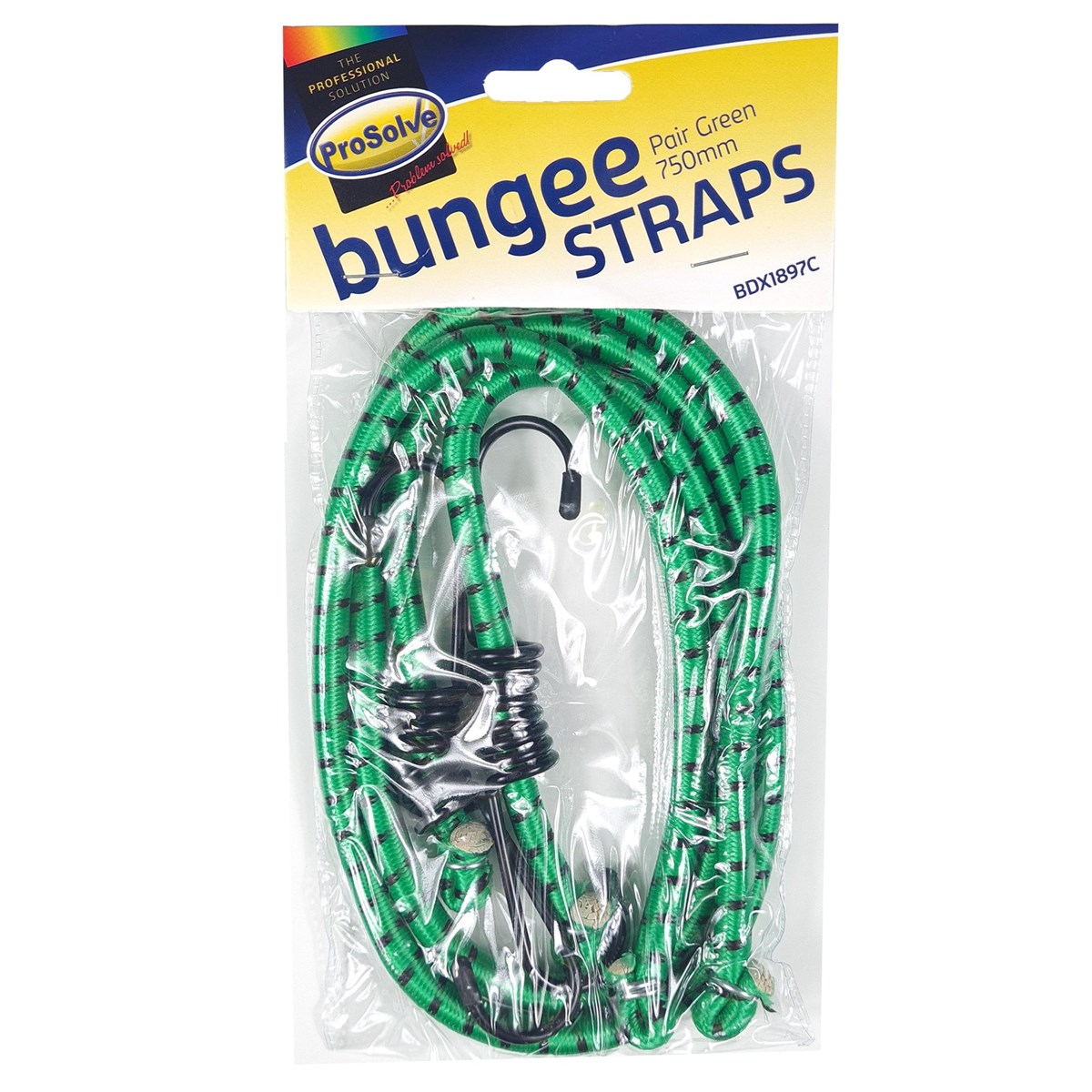 750mm Bungee Strap, Green (Twin Pack)
