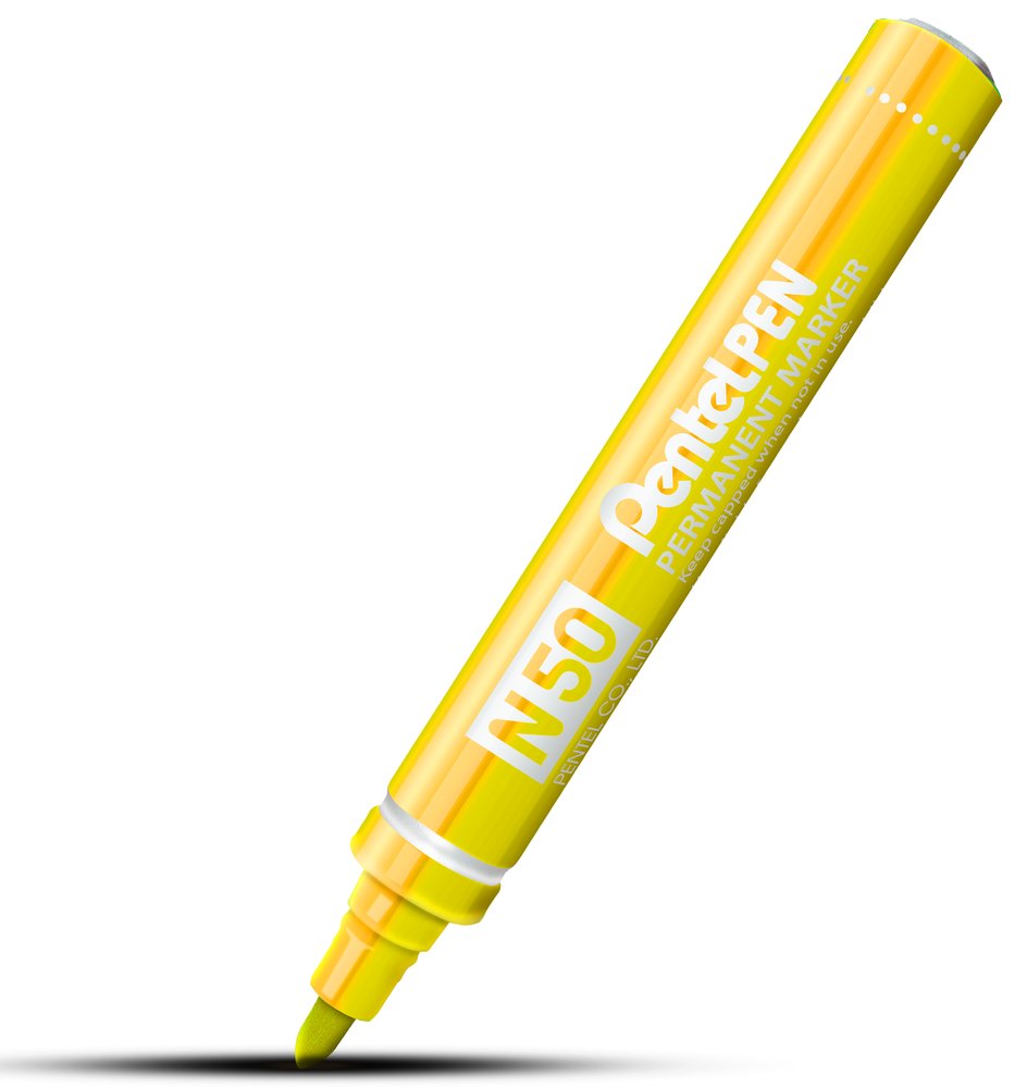 Pentel Permanent Marker, Yellow - Pack of 12