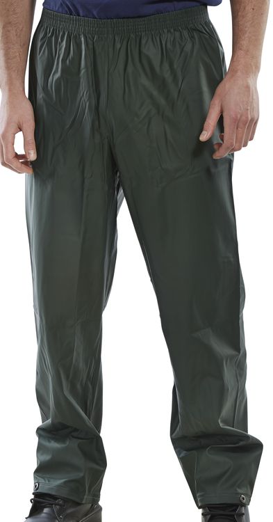 Waterproof Trousers, Olive Green, Size Large