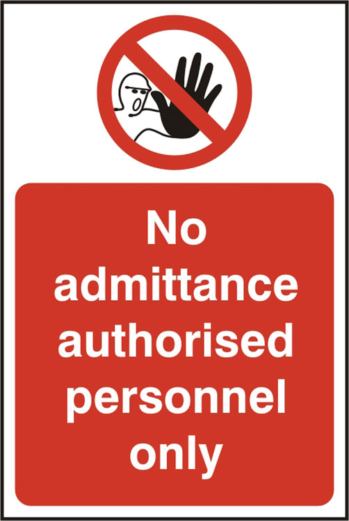 Authorised Personnel Sign, Rigid Plastic - 200mm x 300mm