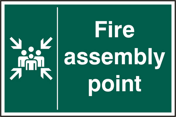 Fire Assembly Point Sign, Rigid Plastic - 200mm x 300mm