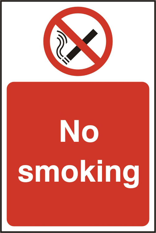 No Smoking Sign, Rigid Plastic - 200mm x 300mm