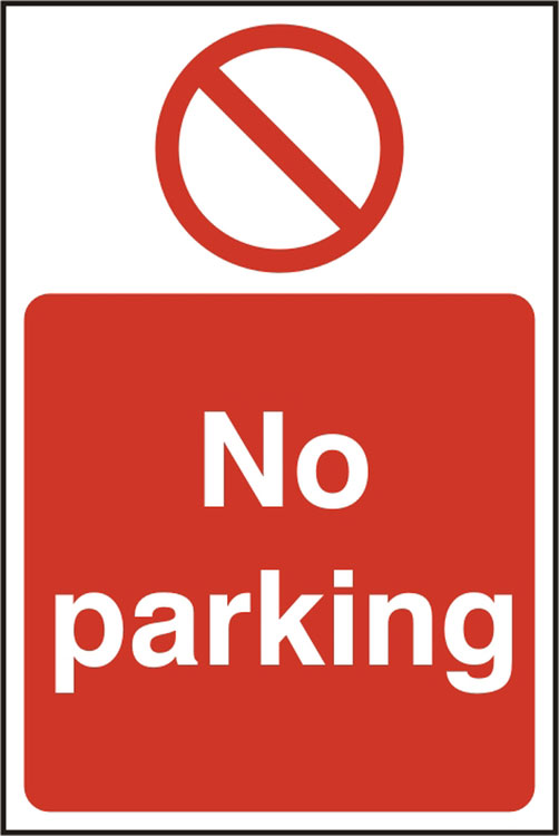 No Parking Sign, Rigid Plastic - 200mm x 300mm