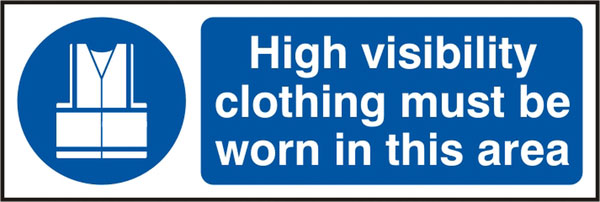 Hi Vis Clothing Sign, Rigid Plastic - 300mm x 100mm