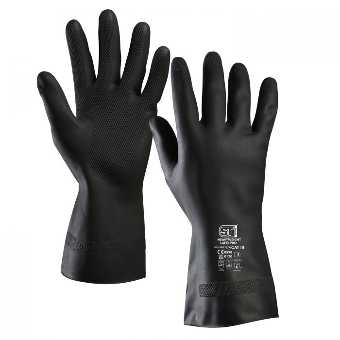 Heavyweight Latex Pro Chemical Gloves, Small