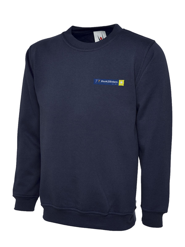 Hook2Sisters Ltd - Sweatshirt, Navy - Size Medium