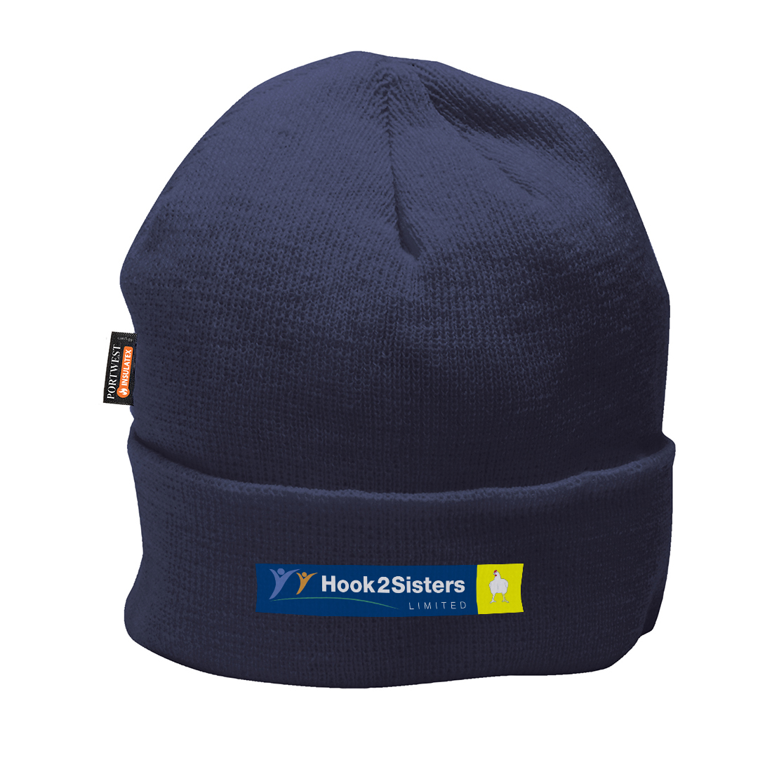 Hook2Sisters Ltd - Beanie Hat, Navy, Embroidered