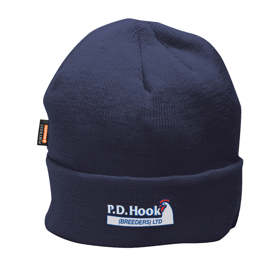 P D Hook (Breeders) Ltd - Beanie Hat, Navy, Embroidered