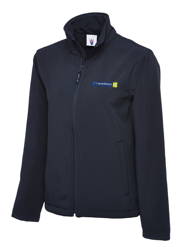 Hook2Sisters Ltd - Mens Full Zip Soft Shell Jacket, Navy - Size Medium