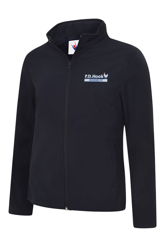 P D Hook (Rearing) Ltd - Ladies Full Zip Soft Shell Jacket, Navy - Size Medium