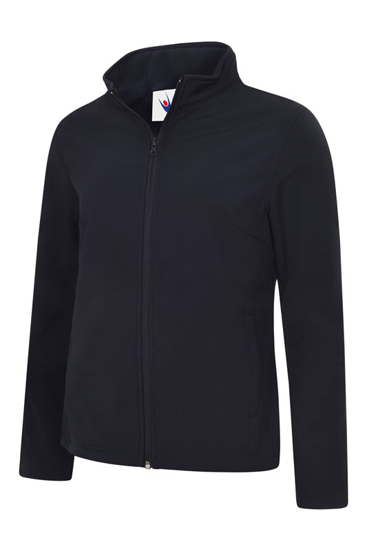 Ladies Full Zip Soft Shell Jacket, Navy - Size Small