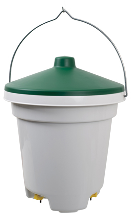Eton TSN12 Bucket-fed, Green and White Hanging Nipple Drinker. 12lt.