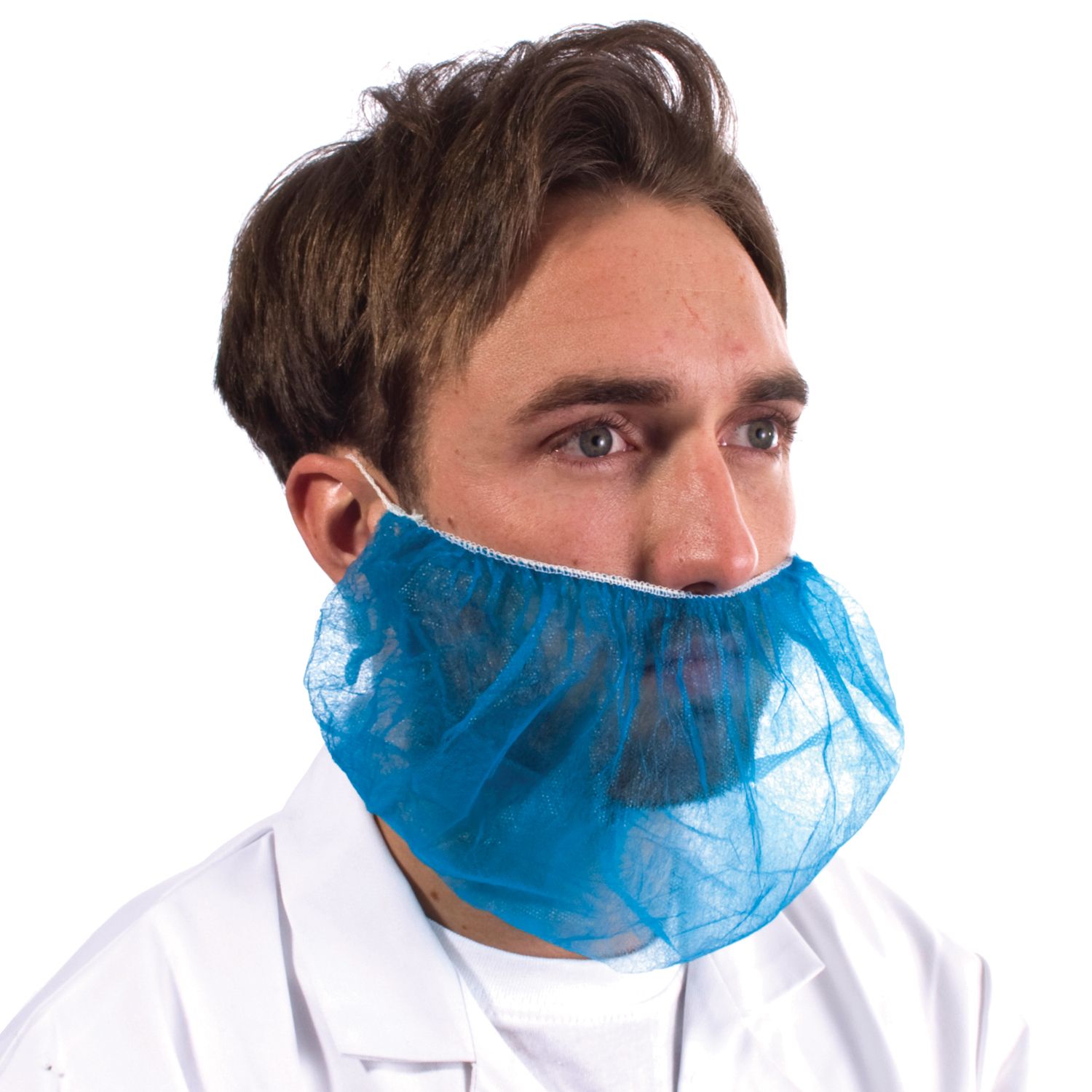 Disposable Beard Mask, Blue Non-woven. 100/bag. Supplied 10 bag/case.