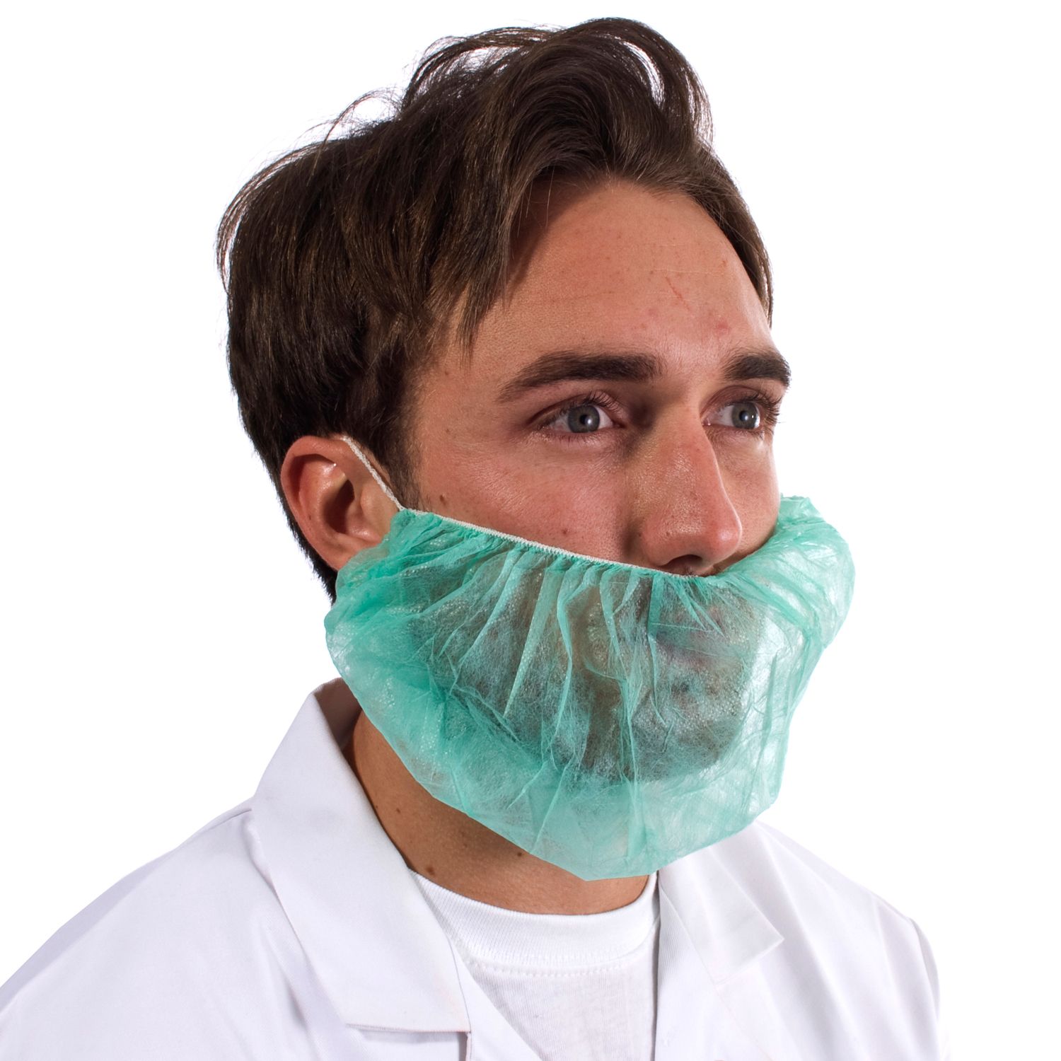 Disposable Beard Mask, Green Non-woven. 100/bag. Supplied 10 bag/case.