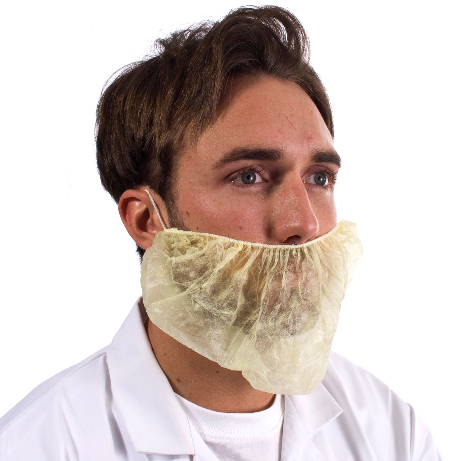Disposable Beard Mask, Yellow Non-woven. 100/bag. Supplied 10 bag/case.