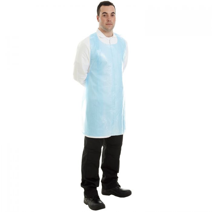 Disposable Blue 30mic. PE Aprons on a Roll 200. Size 69 x 107cm. Case 5 roll