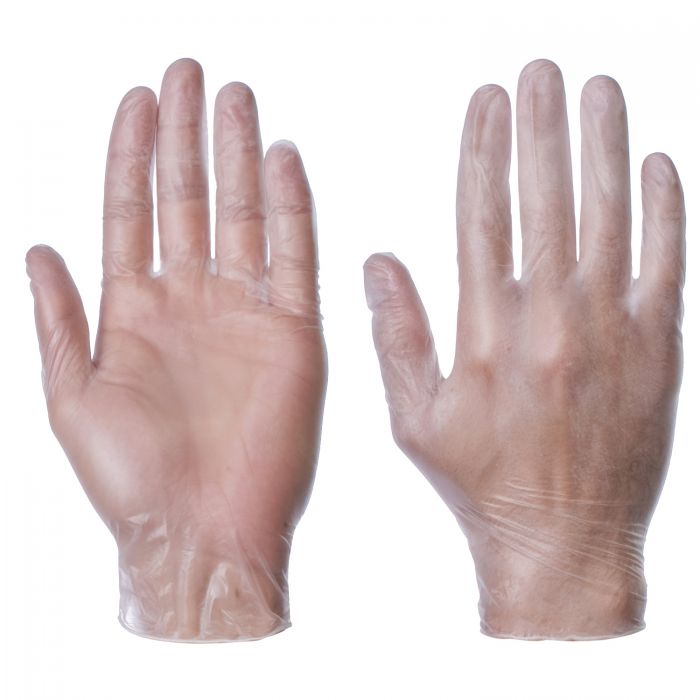 Disposable Vinyl Gloves. Powder-free. Small. Pack of 100 Gloves.