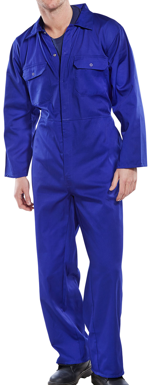 Regular Stud-Type Boilersuit, Royal Blue, Size 36