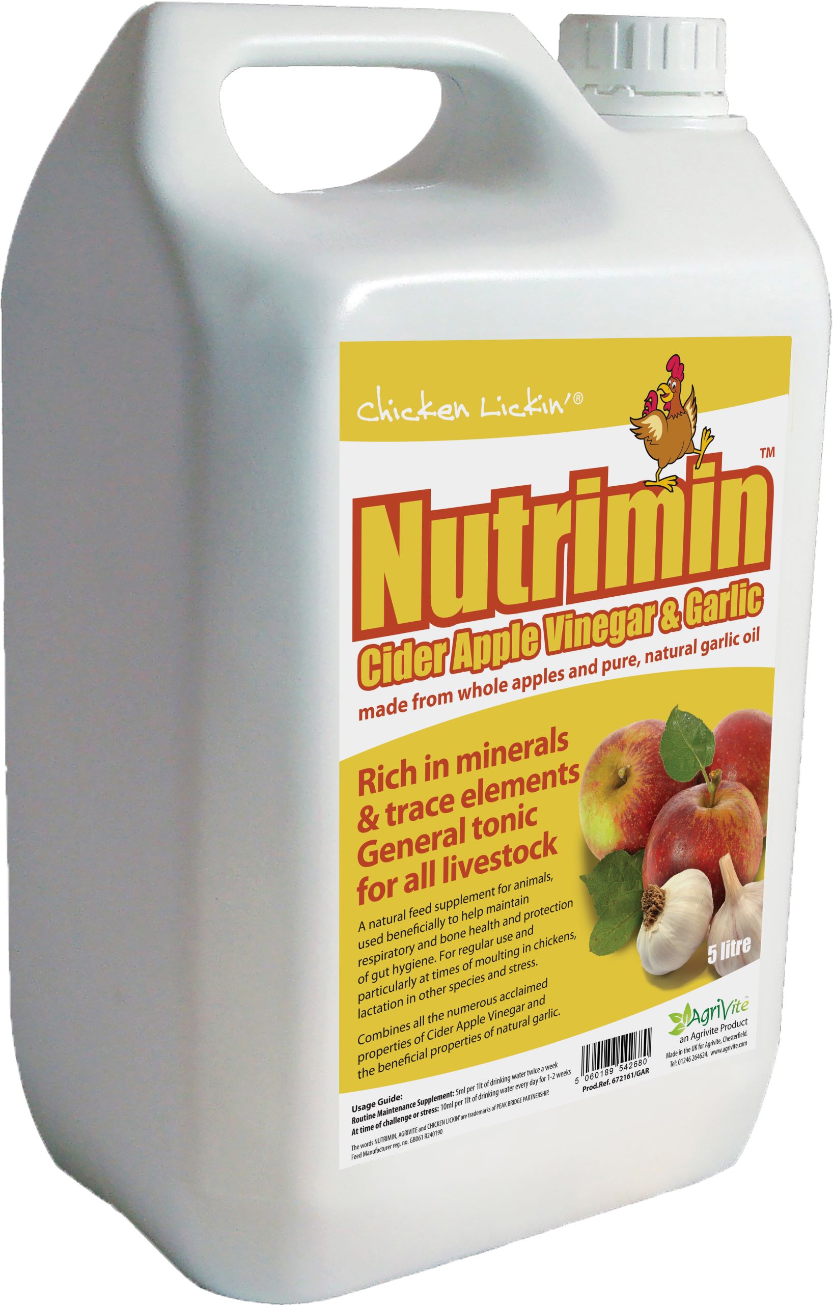 Chicken Lickin' Nutrimin Cider Vinegar & Garlic - 5L