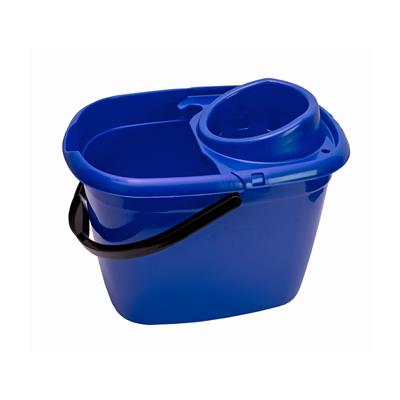 Mop Bucket with Wringer, Blue, 14L