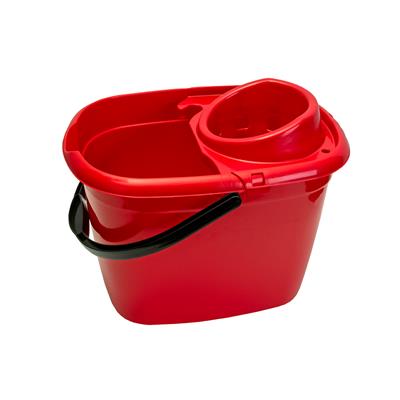 Mop Bucket with Wringer, Red, 14L