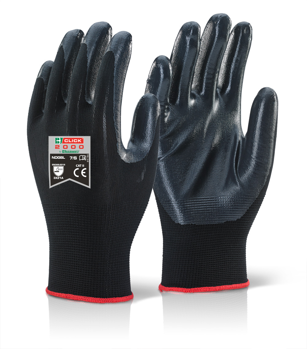 Nitrile Dipped Gloves, Black