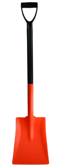 Standard Shovel with D-Grip 250 x 980mm - Orange and Black