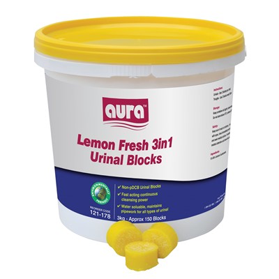 3 in 1 Urinal Blocks Lemon Fresh, 3kg