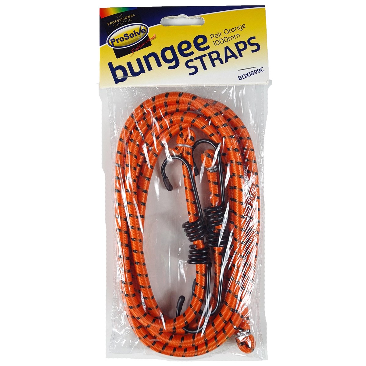 1000mm Bungee Strap, Orange (Twin Pack)